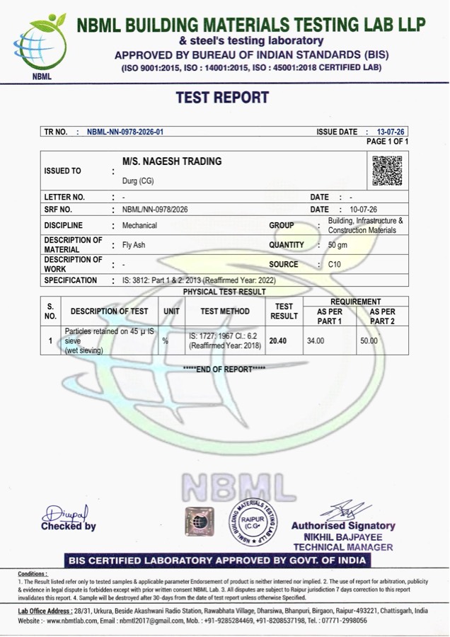 First page of the NBML physical test report, number NBML-NN-0978-2026-01